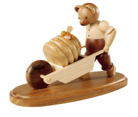 Bär mit Schubkarre natur, klein, 10cm